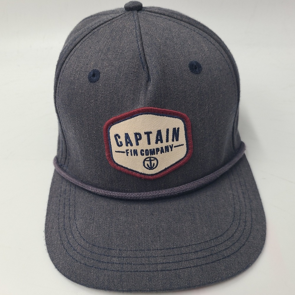 Captain Fin Hat Snapback Blue Red‎ Patch Rope Surf Outdoors Fish Casual Logo Men